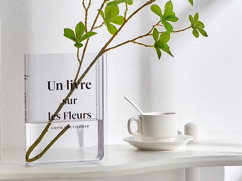 Clear Book Vase for Flowers