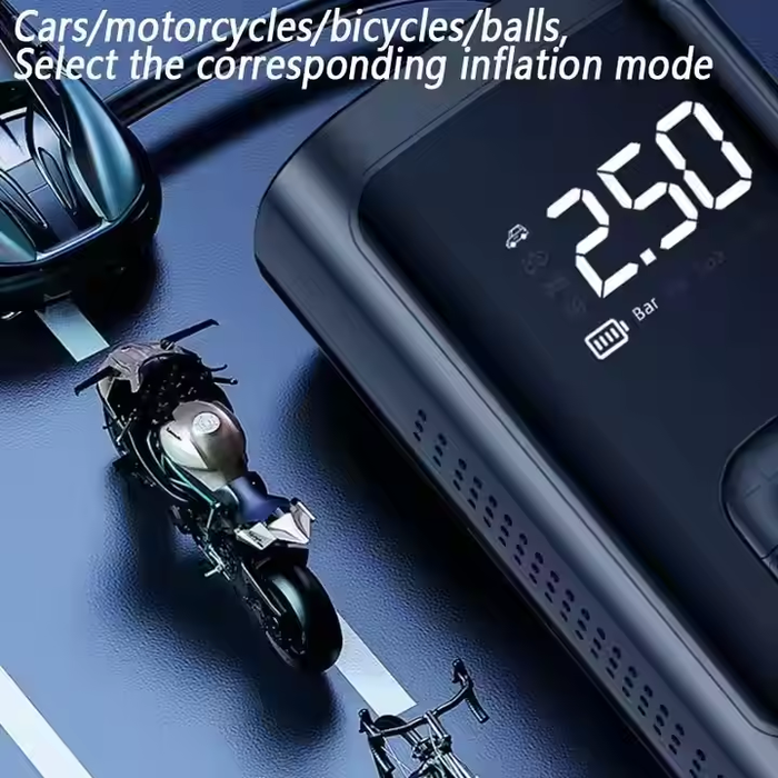 Portable Car Tyre Inflator Cordless Digital Air Compressor Rechargeable Air Pump