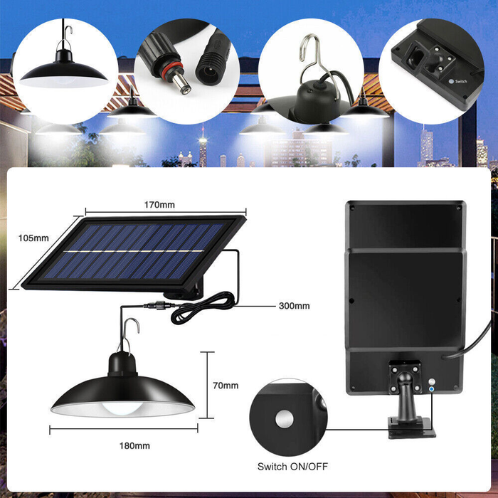 Double Head Solar Pendant Light
