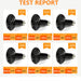 Heating elements with wattage labels and temperature changes on a white background
