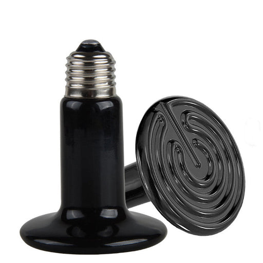 Black ceramic heating element with spiral design on a white background
