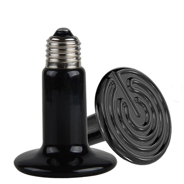 Black ceramic heating element with spiral design on a white background