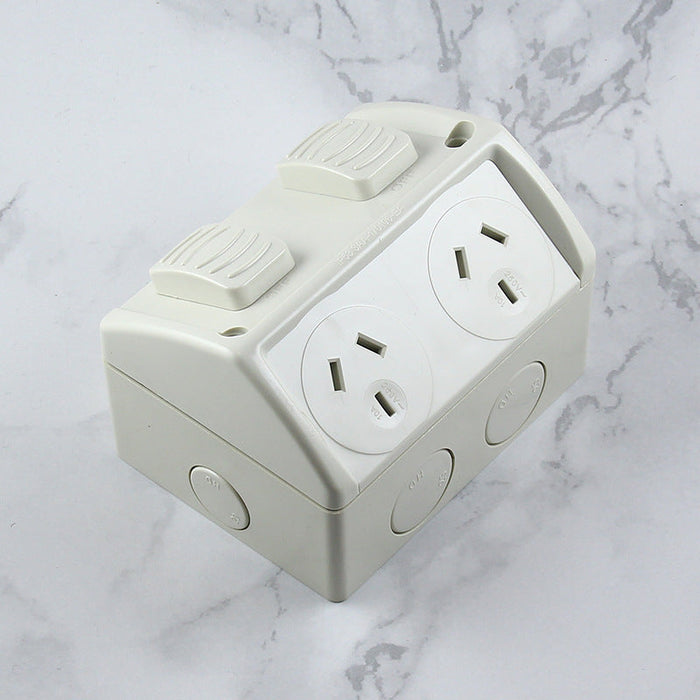 Weatherproof Double GPO Power Point Outlet 10Amp IP53