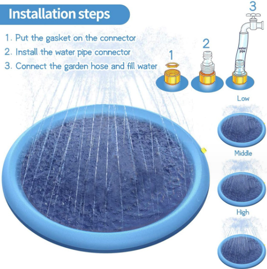 Pet Dog Kids Sprinkler Splash Pad Mat 100cm