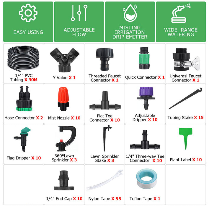 Patio Plant Watering Micro Drip Irrigation Kit-153pcs