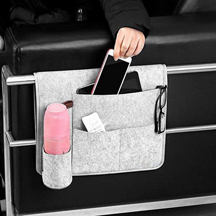 Sofa Armrest Storage Organizer Light Gray