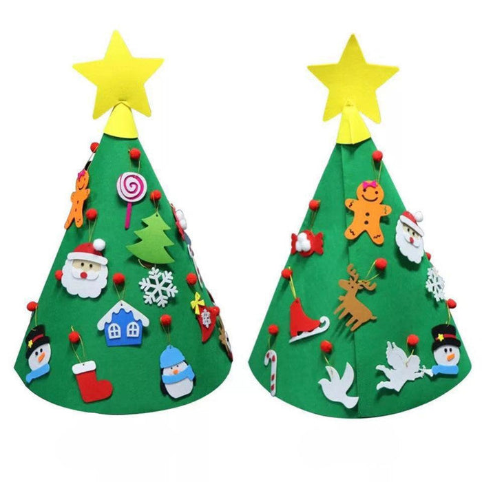 DIY Felt Christmas Tree Set with Removable Ornaments for Kids