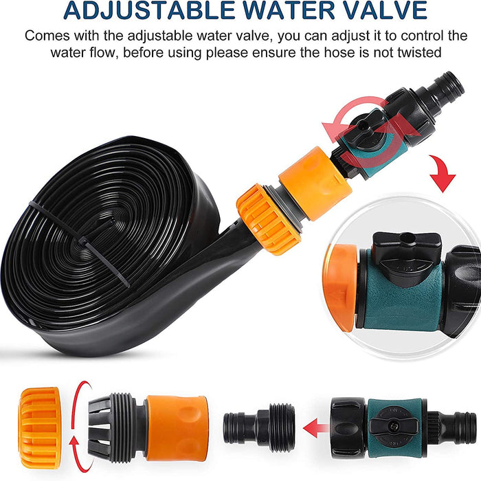 Adjustable water valve with hose on a white background