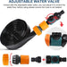 Adjustable water valve with hose on a white background