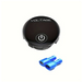 Black voltage control device with power symbol and blue connectors on a white background