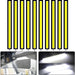 Set of 10 yellow LED strips with images showing their use in a bathroom setting.