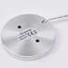 Silver LED cabinet light with label on a white background