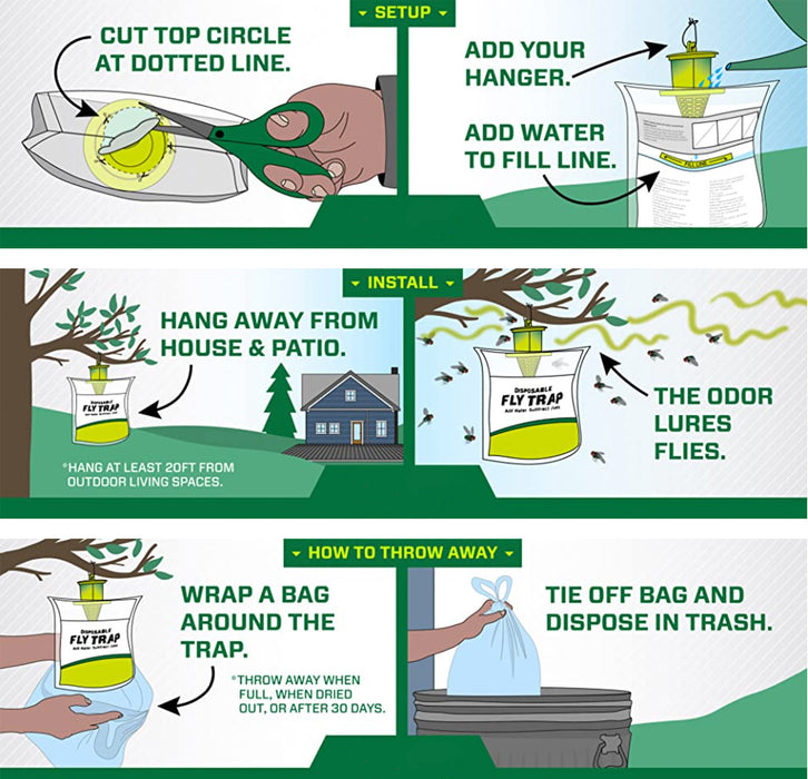 Hanging Fly Trap Disposable Fly Catcher Bag