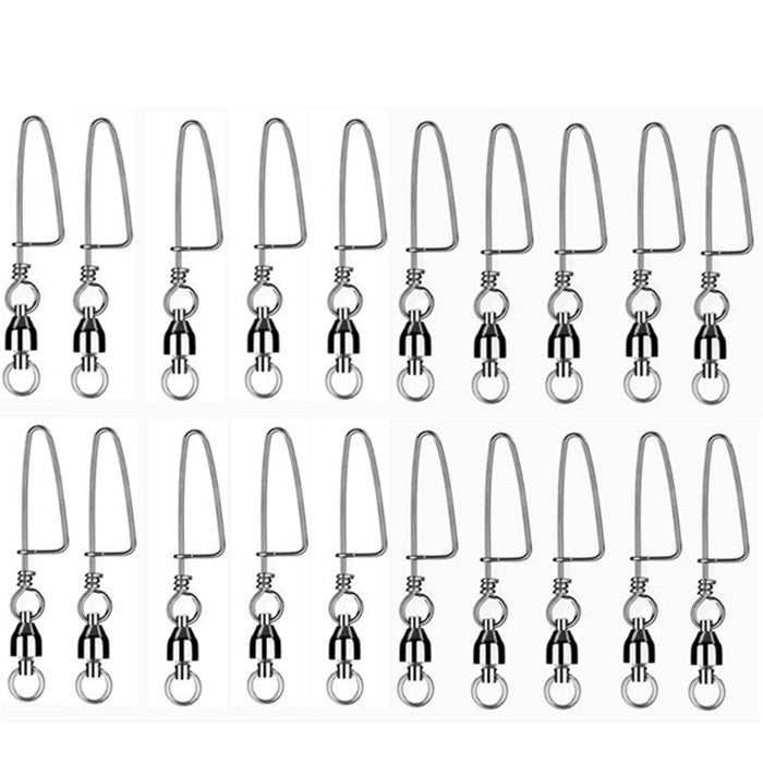 #1 20PCS Ball Bearing Fishing Swivels Snap Coastlock Fishing Line Connector
