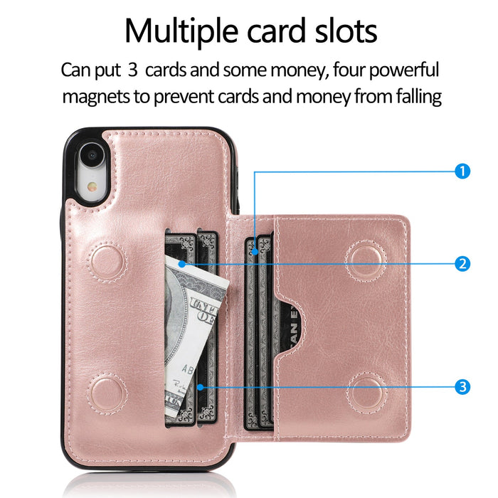 iPhone XR PU Leather Wallet Case with Card Slots