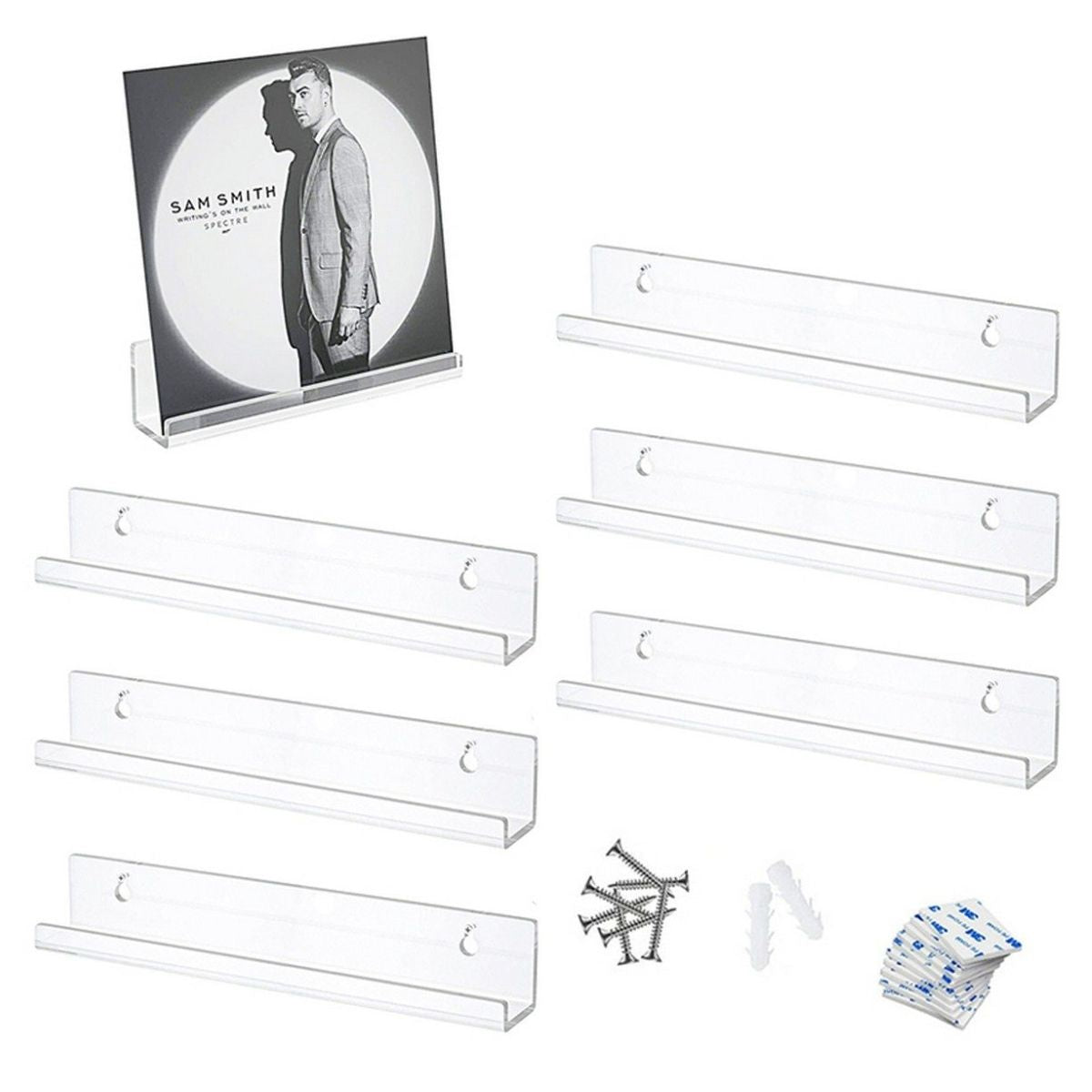 Wall Mounted Vinyl Record Display Rack -Set of 6 — Off The Back