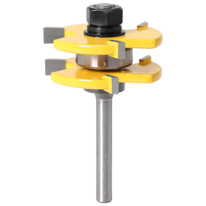 Tongue and Groove Router Bit Set 1/4'' Shank T-type Woodwork Milling Cutter 3pcs