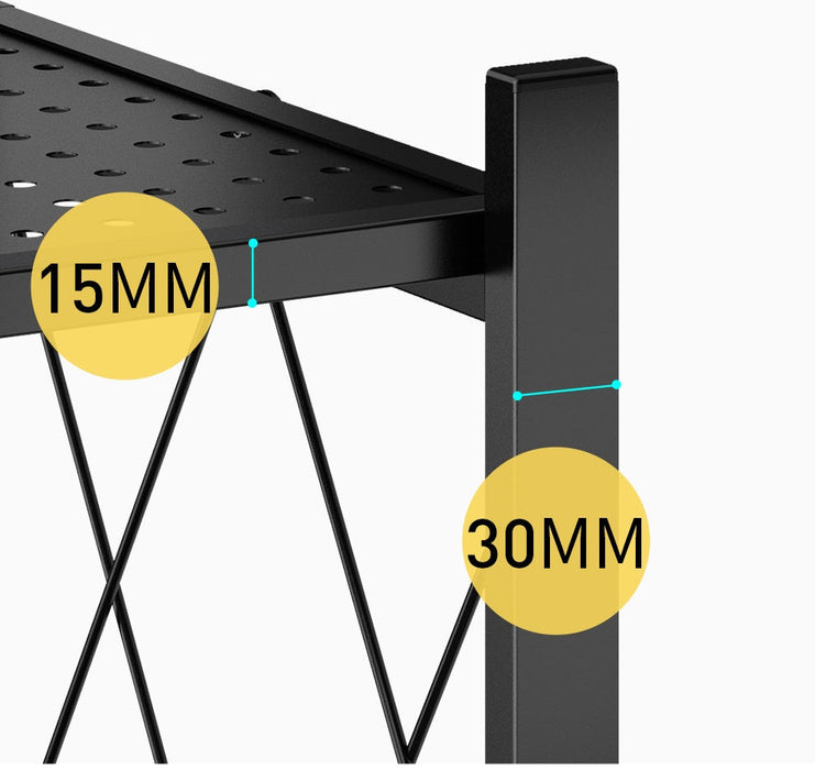 Folding Shelving Rack Black 5-Tier
