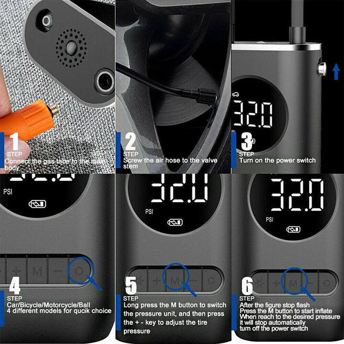 Portable Air Pump Compressor Tyre Inflator 150PSI