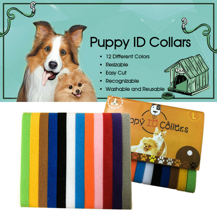 12 Colours Pet Whelping ID Collar Bands