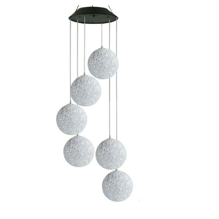 Hanging Wind Chimes Solar Powered LED Light Colour Changing Garden Outdoor Decor