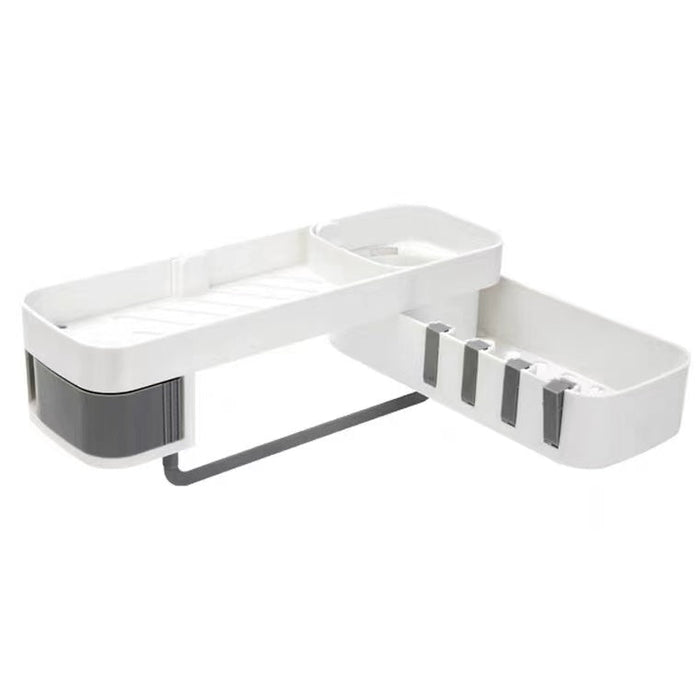 Shower Caddy Corner Bathroom Storage Shelf Holder Rack Organiser Adhesive Tripod