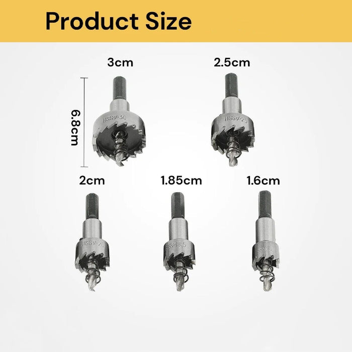 5pcs HSS Hole Saw Kit