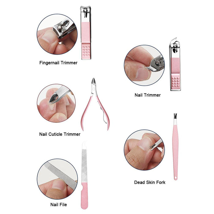 18-Piece Rose Gold Manicure & Pedicure Tool Kit