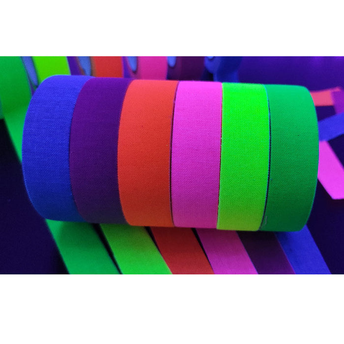 6 Colors Neon Cloth Tape Glow in Dark UV Light / Blacklight Tape