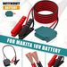 Electrical cable set with clamps and connector for Makita 18V battery on a white background.