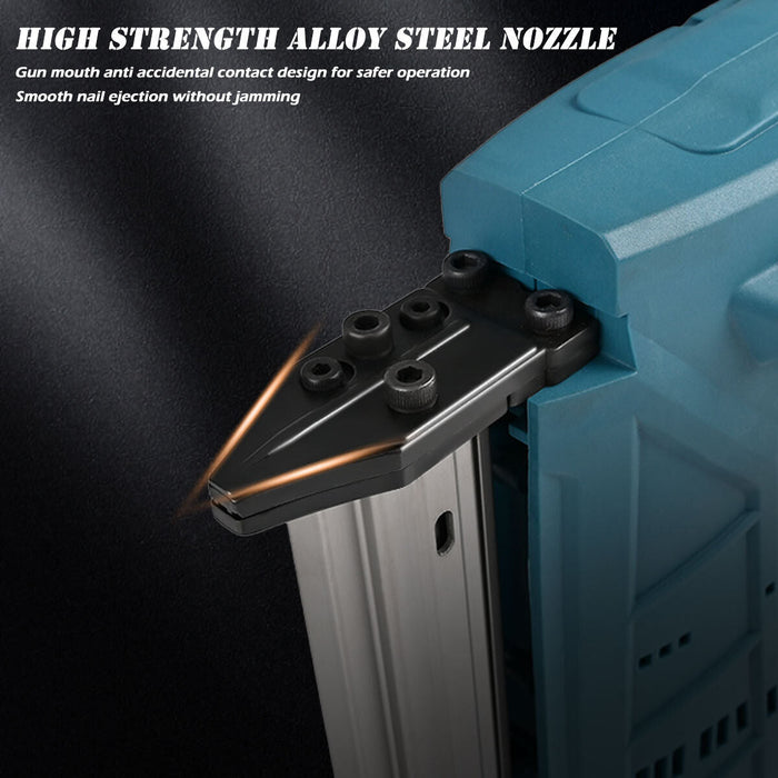 High strength alloy steel nozzle with text on a dark background