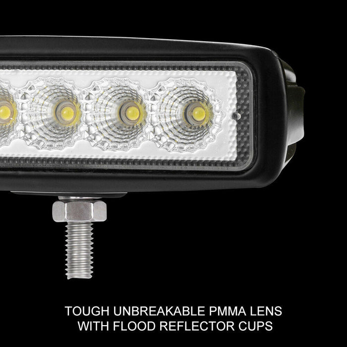 2x 6inch 30W LED Work Driving Light Bar Flood beam Lamp