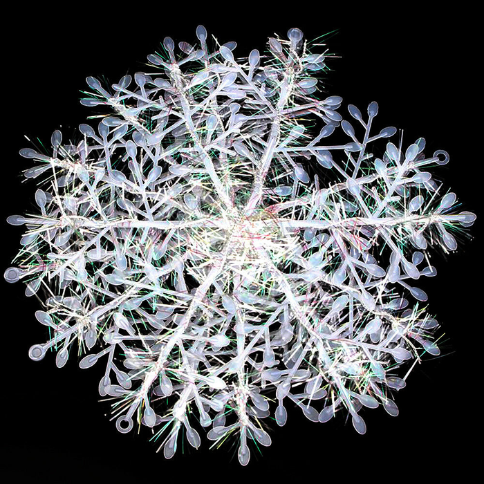 30PCS 11cm White Snowflakes Decorations Christmas Tree Party Charms Christmas Decoration