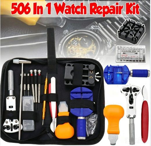 506pcs Watch Repair Tool Kit Back Case Opener Remover Spring Pin Bars Watchmaker