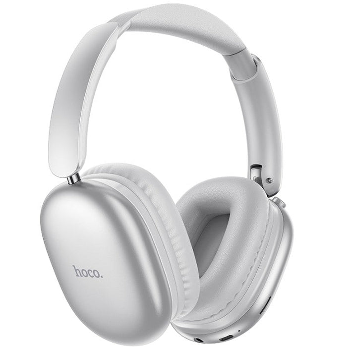 Hoco Active Noise Cancelling Bluetooth Headphones Silver w 90 Hours Battery Life