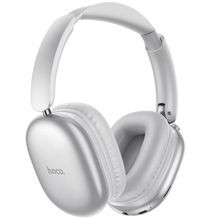 Hoco Active Noise Cancelling Bluetooth Headphones Silver w 90 Hours Battery Life