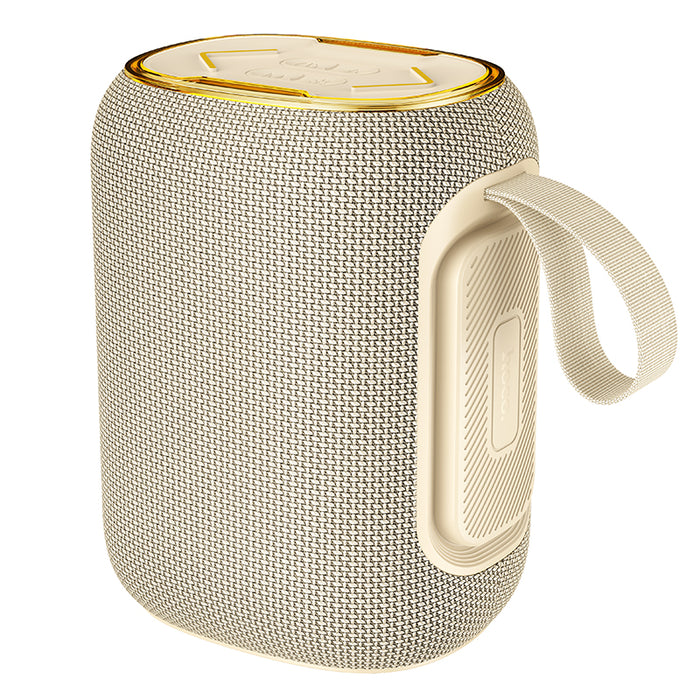 Hoco 10W LED Bluetooth Speaker w Multi-Mode Playback Beige White