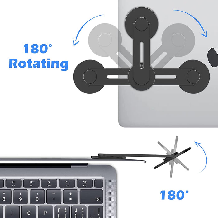 Magnetic Laptop Phone Holder - black