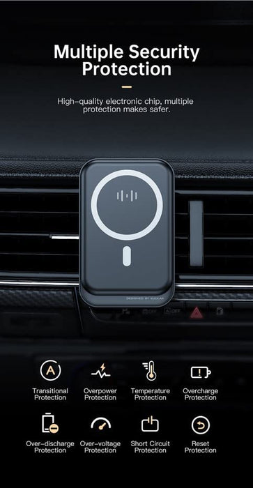 Magnetic Wireless Car Charger Black