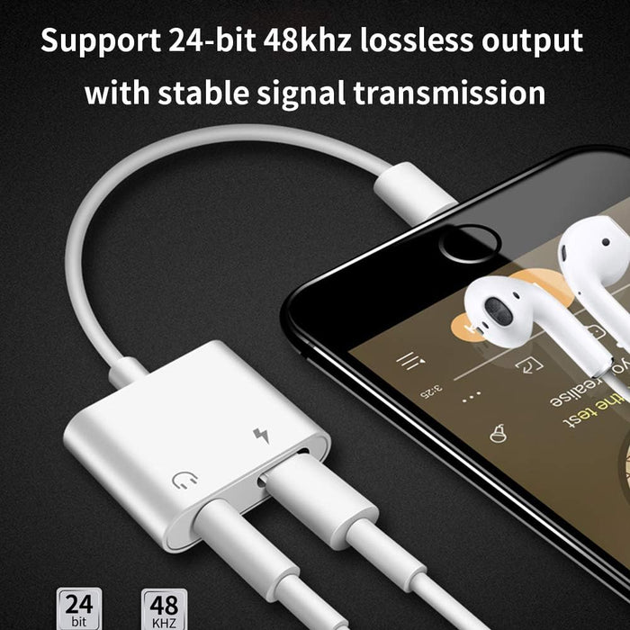 2 in 1 Dual Lightning Audio Charge Adapter