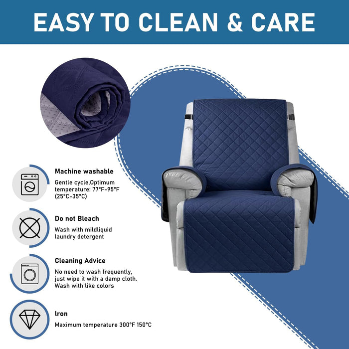 Recliner Sofa Chair Cover Navy-L