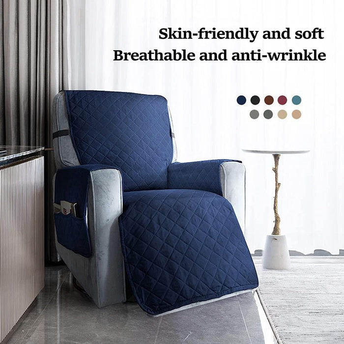 Recliner Sofa Chair Cover Navy-L
