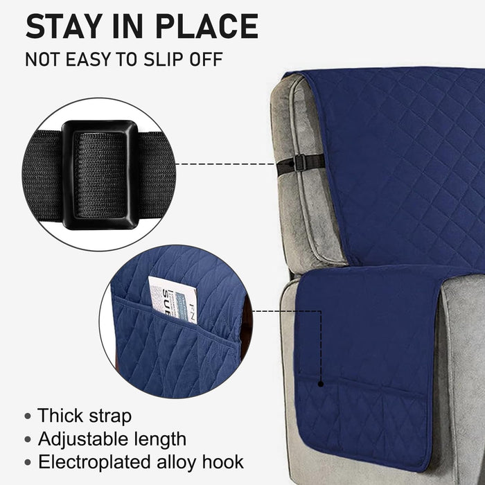 Recliner Sofa Chair Cover Navy-L