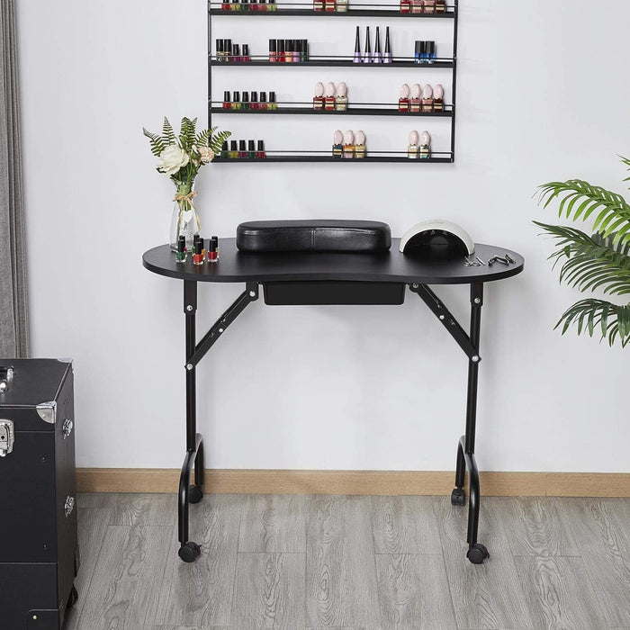 Folding Manicure Table Black