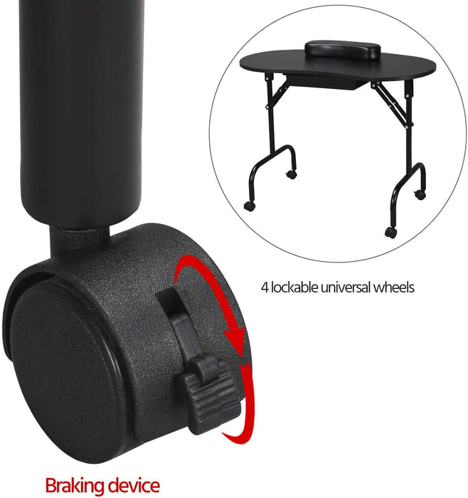 Folding Manicure Table Black