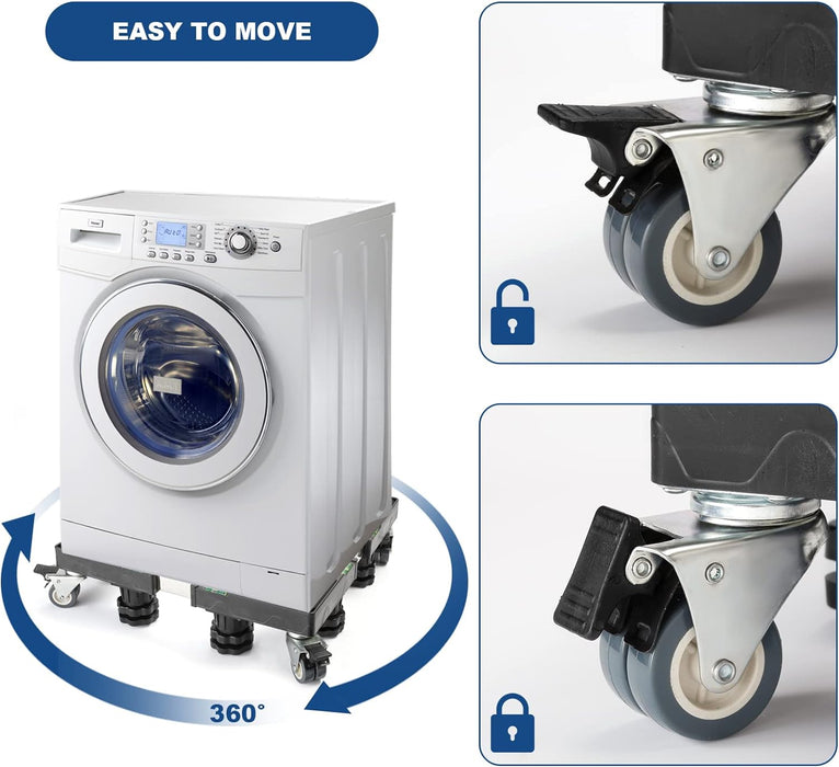 Movable Washing Machine Stand Adjustable Refrigerator Wheels Washer Dryer Base