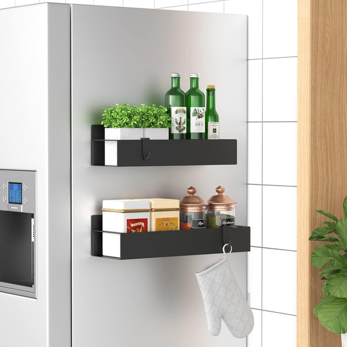 2 Pack Magnetic Spice Rack Organizer for Refrigerator
