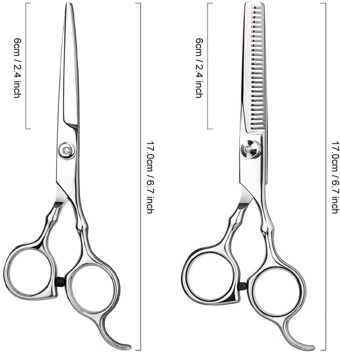 2pcs 6" Salon Hairdressing Scissors Hair Barber Professional Cutting Thinning