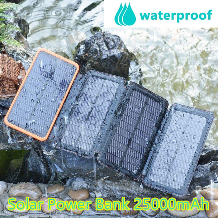 Solar Power Bank with 4 Panels 25000mAh