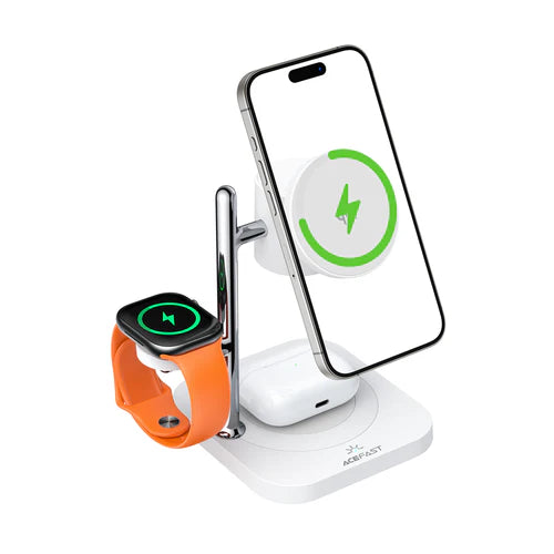 Acefast 32.5W Qi2 Premium 3-in-1 Magnetic Wireless Charger with Night Ambient Light